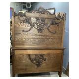 Full size oak bed and rails