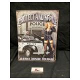 Metal police sign 12 x 16