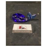 Cobalt blue whale paperweight