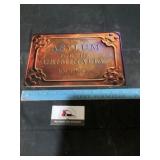 Metal asylum for the criminally insane sign