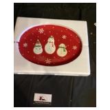 Hallmark Christmas platter with snowman on it