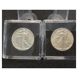 Two 1941 Walking Libery Halves