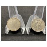Two 1928-S Walking Libety Half
