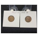 Two 1915-D Lincoln Pennies
