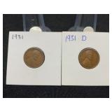 1931 P & D Lincoln Pennies