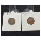 Two 1895 Indian Head Penny
