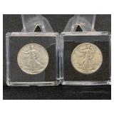 Two 1944 Walking Libery Halves