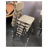 6 Perry elementary stackable chairs,