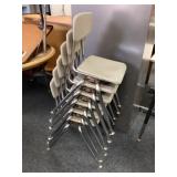 6 Perry elementary school chairs, stackable Virco