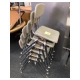 6 Virco Perry elementary stackable chairs,