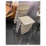 6 Perry elementary  stackable chairs