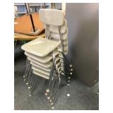 6 Perry elementary stackable chairs,