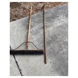 Shop broom and hoe