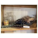 Vases, shelf contents