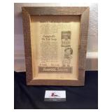 Vintage Campbells framed advertiser