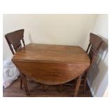 Antique drop leaf table with chairs