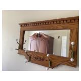 Antique hall tree mirror
