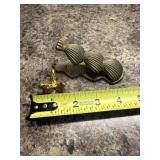 Brass shell clamp and rabbit decor