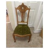 MCM green velvet bottom chair