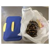 Container of rocks and misc