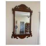 Vintage Chippendale style mahogany wall mirror