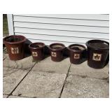 Ceramic maple leaf planters