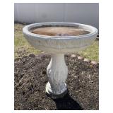 Heavy concrete birdbath