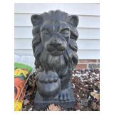 Heavy plaster lion decor
