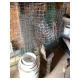 Garden fencing, buckets, misc