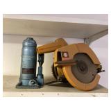 Saw and bottle jack