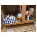 Hand towels and cleaning supplies