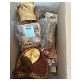 Box of crochet books and misc