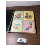 Vintage cards in book