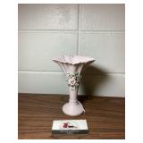 Lefton pink rose vase