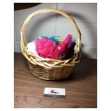 Basket of bathroom items