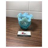 Fenton hobnail aqua ruffle edge