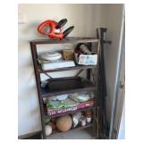 Metal shelf and contents