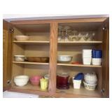 Wine glasses, bowls, misc