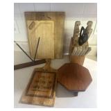 Knife block and cutting boards