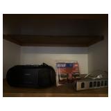 Radio, door handle, power strip