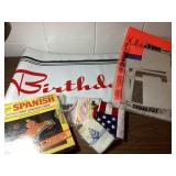 Birthday banner, misc paper