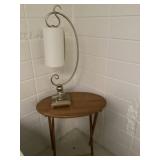 Folding side table with lamp