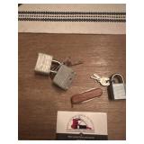 Pad locks and pocket knife