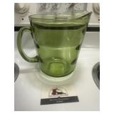 MCM green glass pitcher