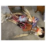 Scarecrows and garden decor