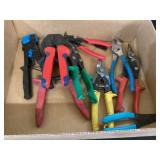 Tin snips, ring pliers,  misc