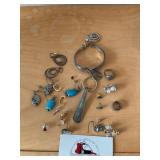 Spoon and misc jewelry