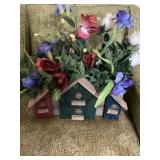 Barn board/ bird house flower decor