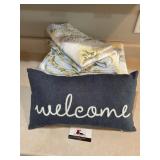 Welcome pillow and bedding