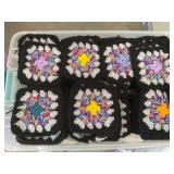 Crocheted granny squares